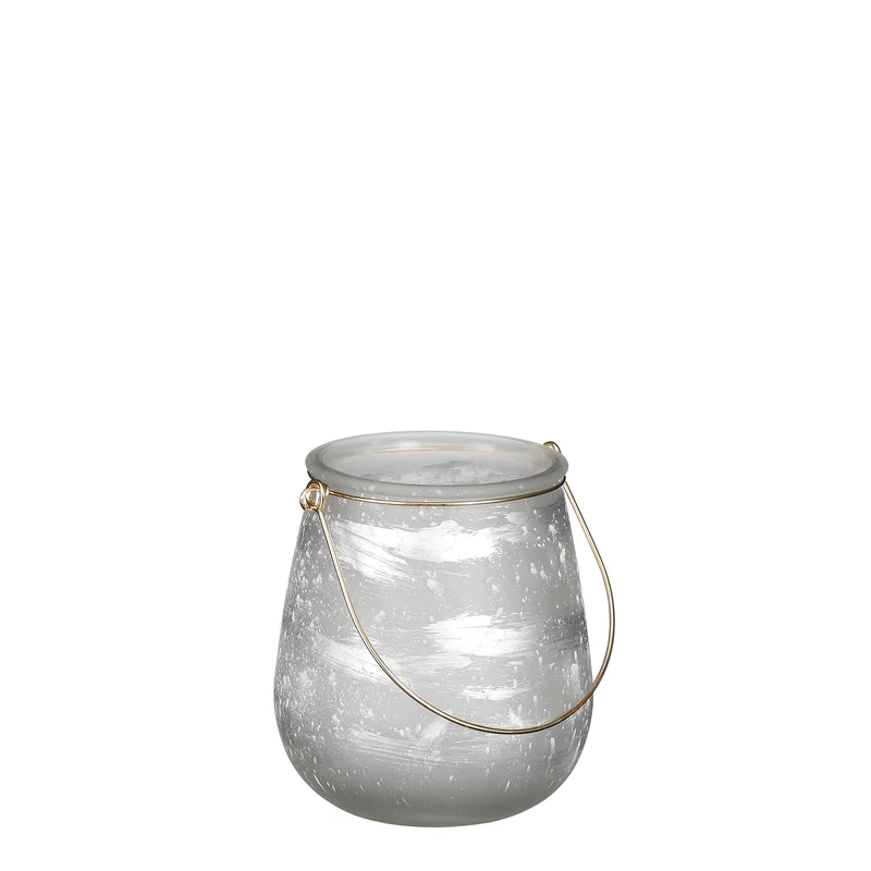 Glenna windlicht wit - h14,5xd13cm