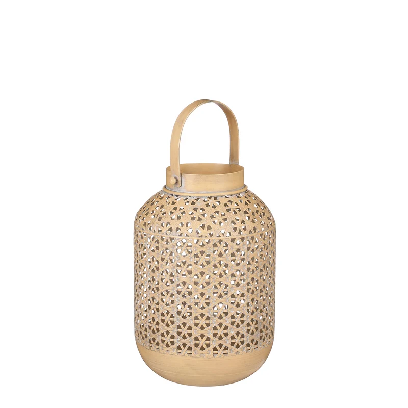 Ciska lantaarn l.bruin - h25xd16cm