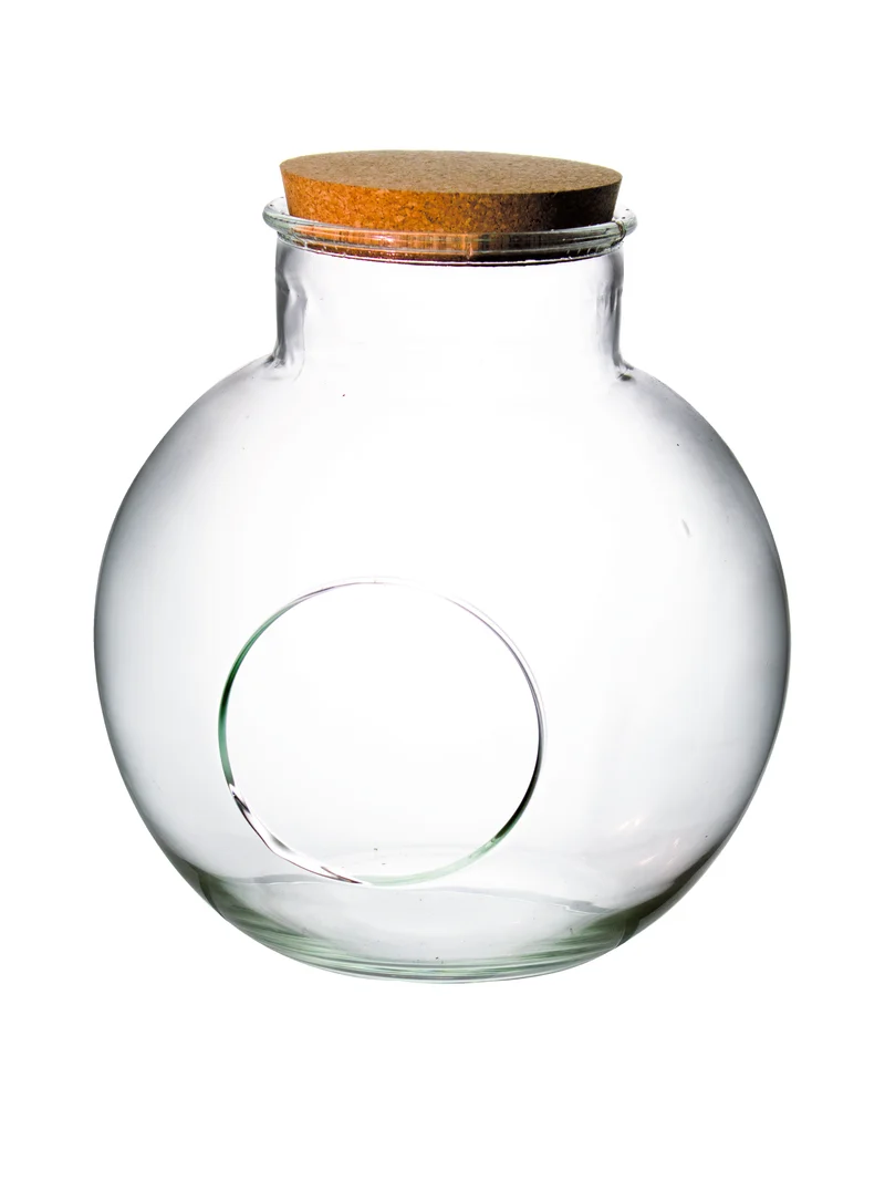 Pot glas & kurk ''Charlie'' (h)26,5x(d)25cm