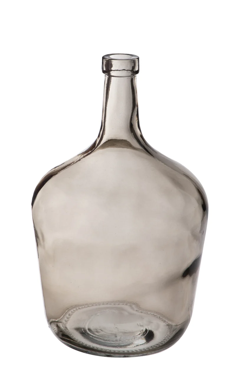 Fles glas ''Dame Jeanne'' 2L Taupe (h)24x(d)16cm