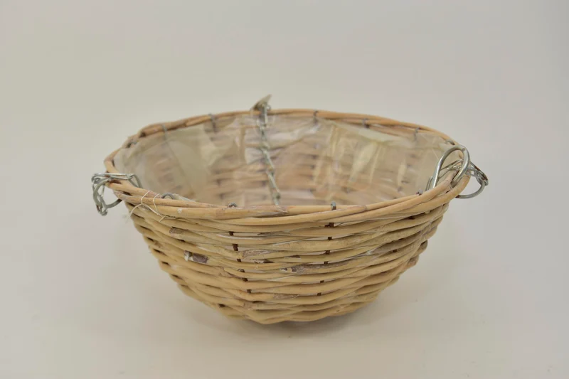 Hanging basket riet naturel D30 H15/58cm
