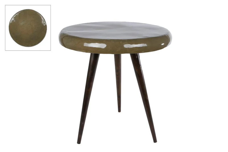 Tafel "Tygo" l.groen metaal 44x44x46cm
