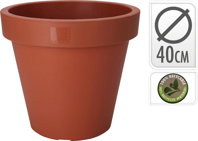 BLOEMPOT EK ROND DIA 40CM TERRA