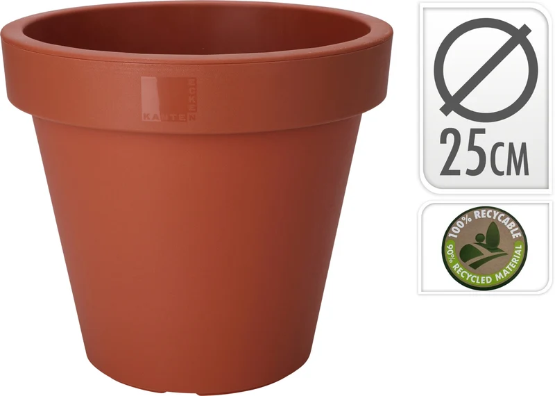 BLOEMPOT EK ROND DIA 25CM TERRA