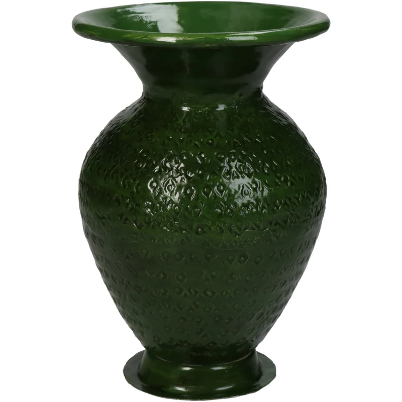 Vase Aluminium Green 11x11x16cm