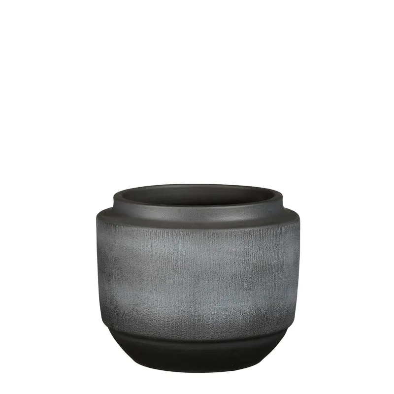 Aveiro pot rond zwart - h21xd25cm