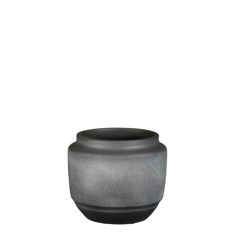 Aveiro pot rond zwart - h17xd21cm