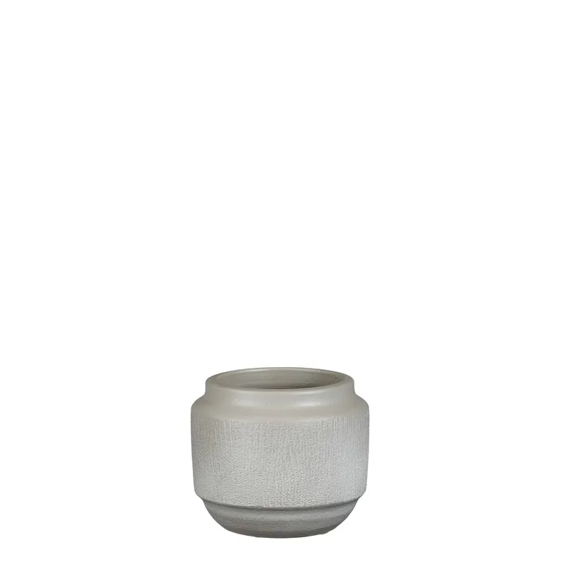 Aveiro pot rond l.grijs - h13xd15cm