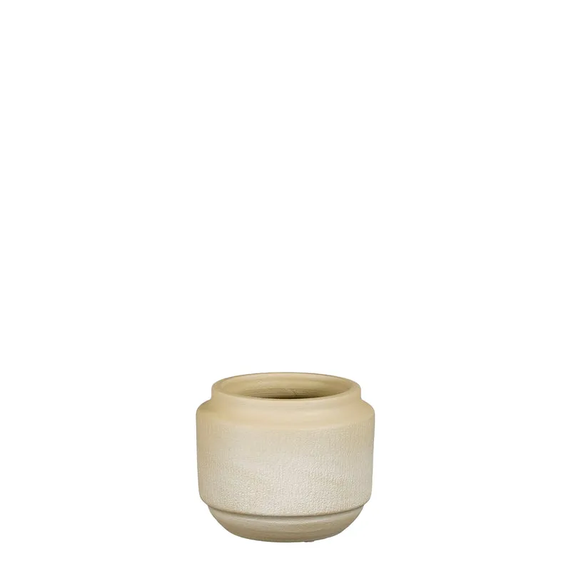 Aveiro pot rond taupe - h13xd15cm