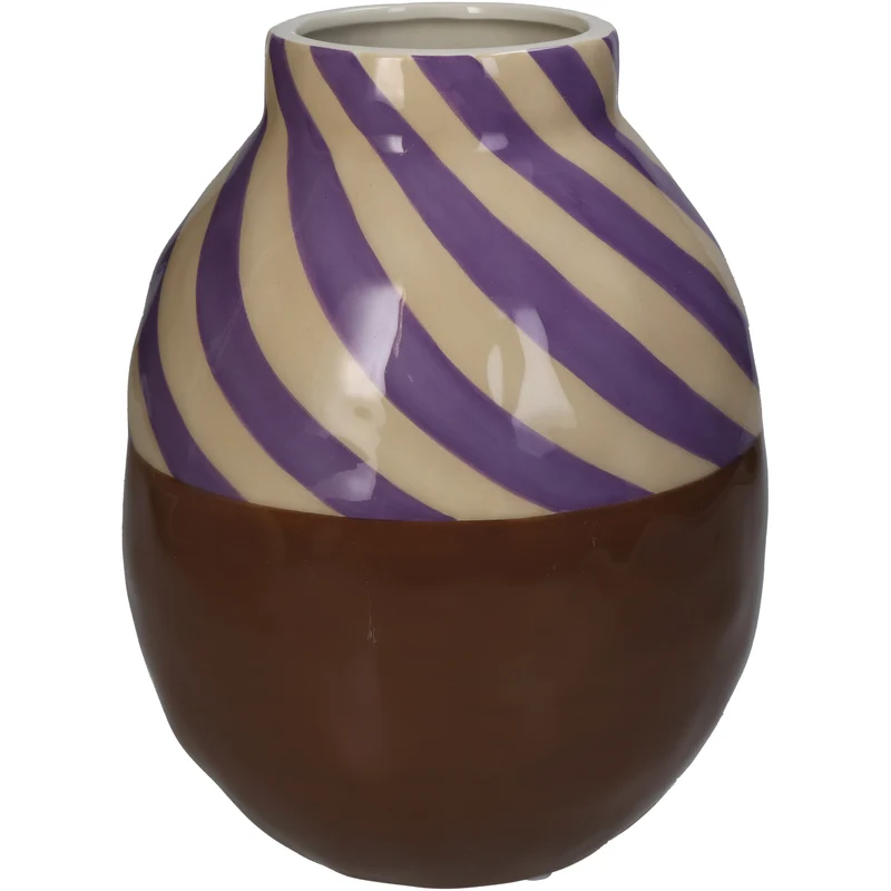 Vase Stripe Dolomite Multi 16x16x20.5cm