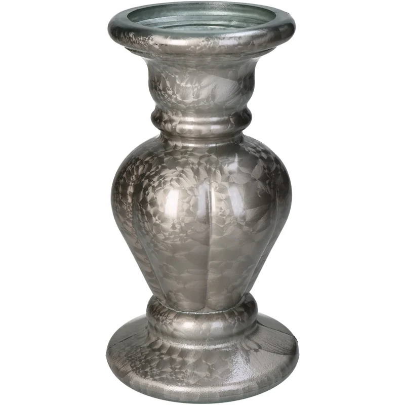 Candle Holder Recycled Glass Champagne 11x11x20cm