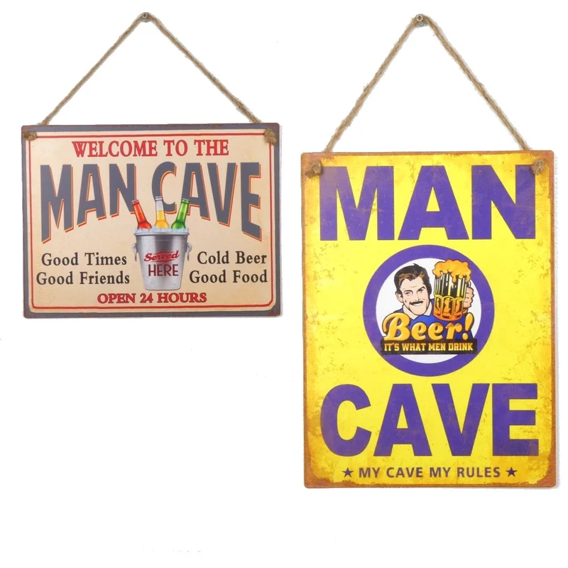 Wall Hanger Metal Mancave Mix/2 30x40cm
