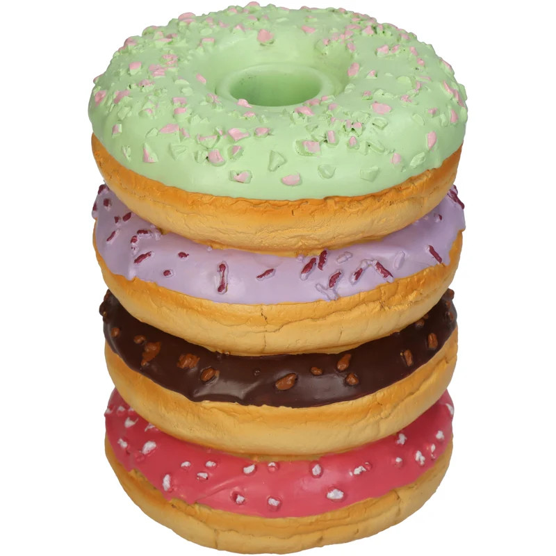 Candle Stick Donut Polyresin Multi 9x9x12cm