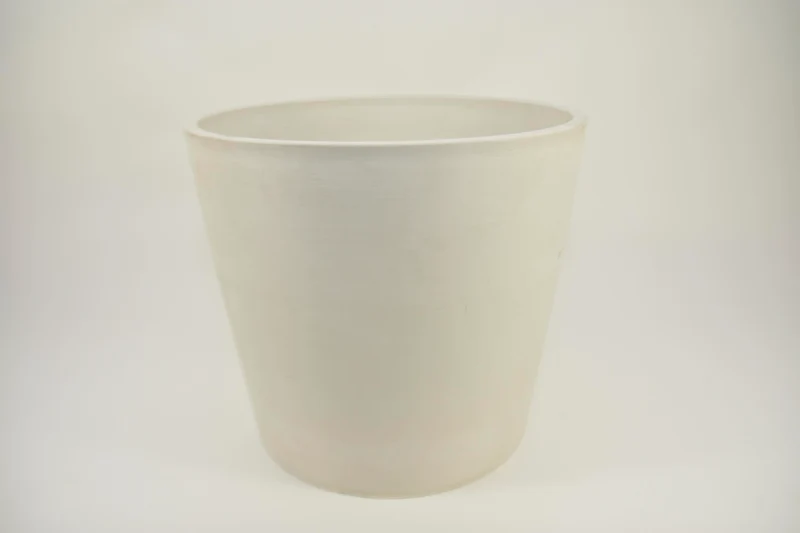 Ronde pot L ''Keulen'' D40 H36cm Wit (met dop, gat in bodem) zwaar kunststof