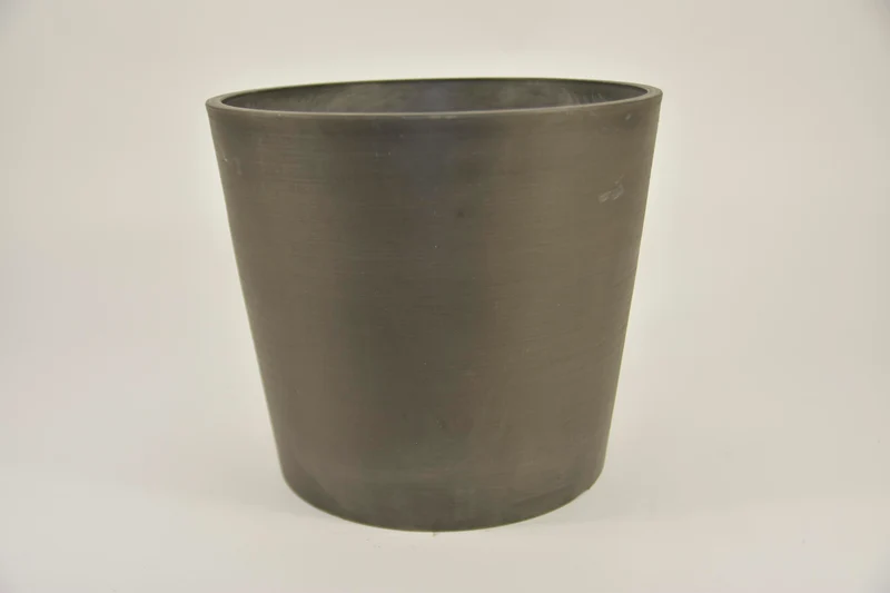 Ronde pot M ''Keulen'' D30 H26cm Antra (met dop, gat in bodem) zwaar kunststof