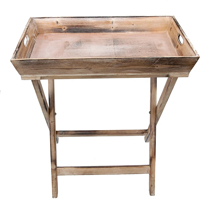Houten tafel/tray op voet 55x40cm naturel-wash