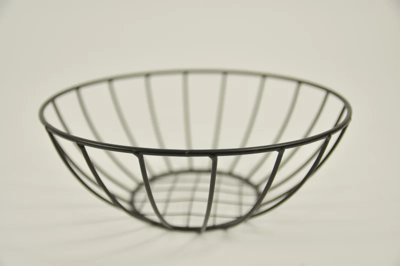 Metalen mand ''Joyce'' rond zwart D23 H9cm