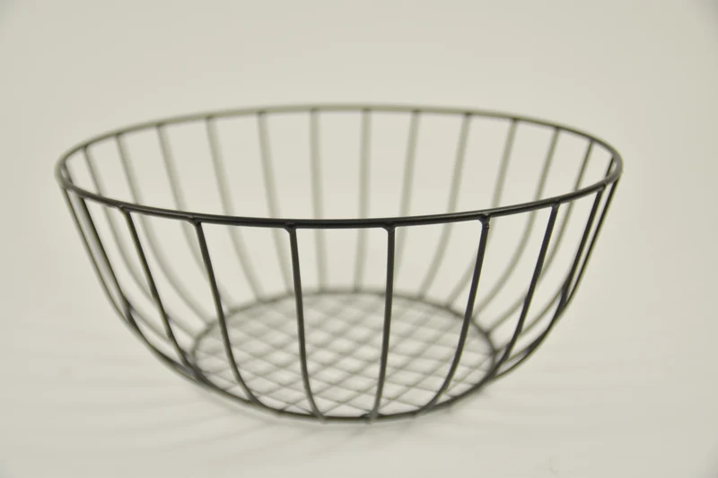 Metalen mand ''Joyce'' rond zwart D30 H12cm