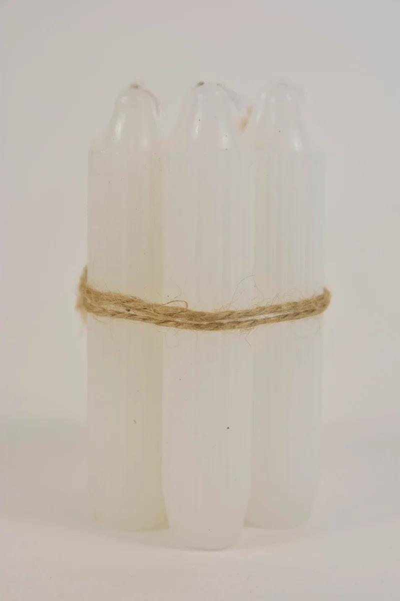 Set 7 pencil taper candle h. 11cm white