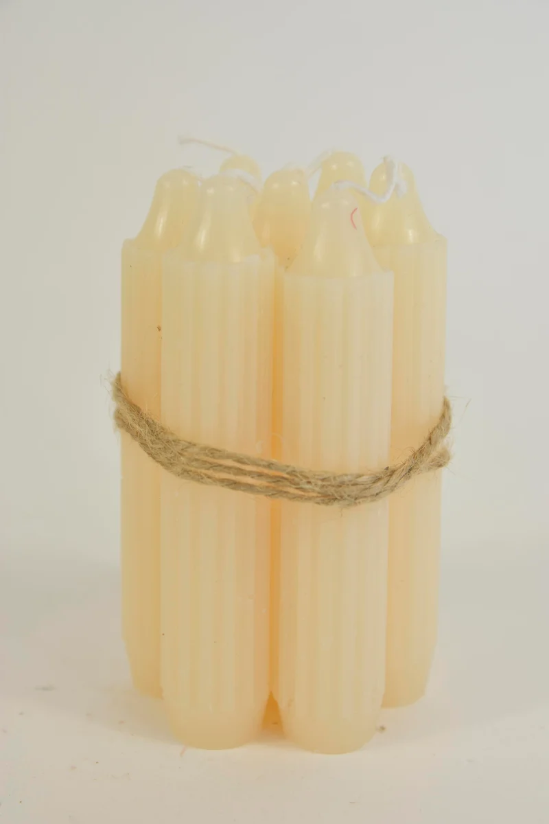 Set 7 pencil taper candle h. 11cm creme