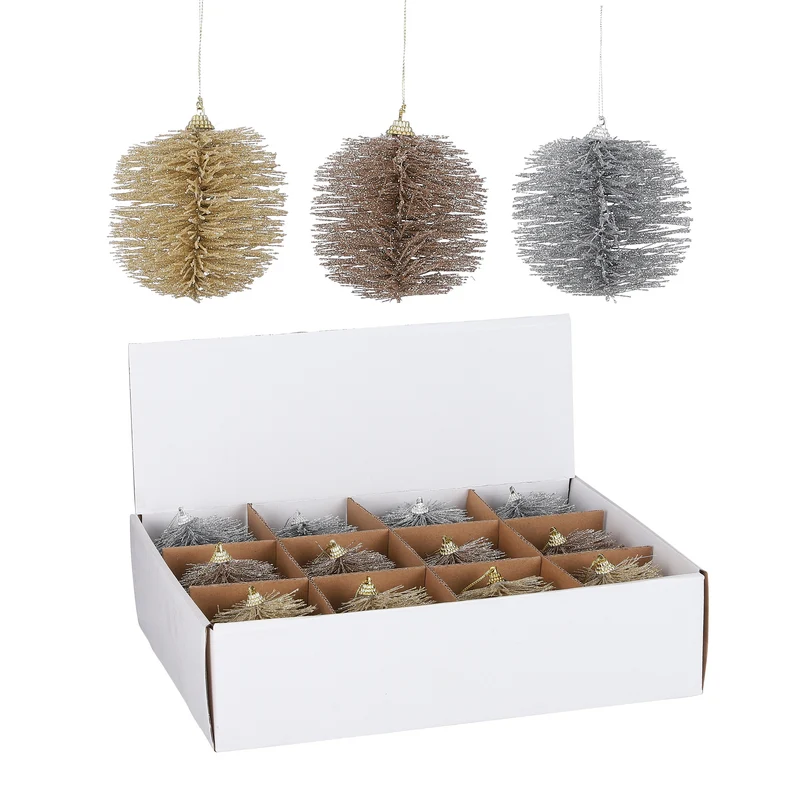 Ornament bal 3 assorti - h10xd10cm - Winter