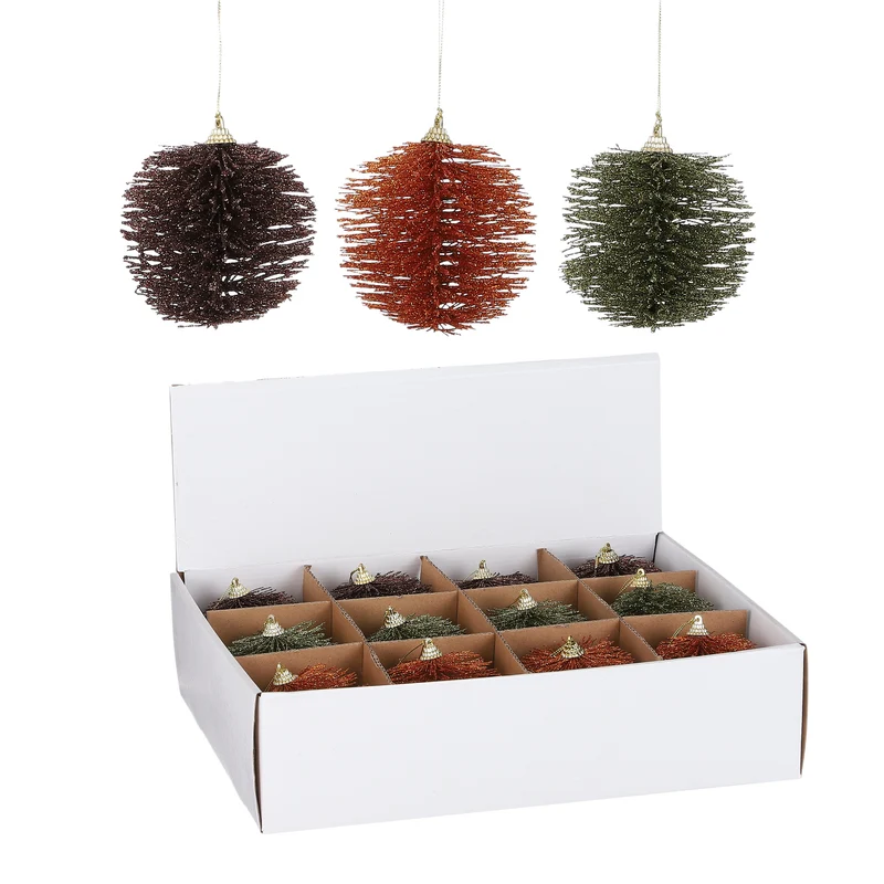 Ornament bal 3 assorti - h10xd10cm - Autumn