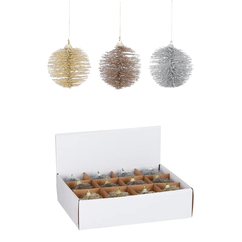 Ornament bal 3 assorti - h8xd8cm - Winter