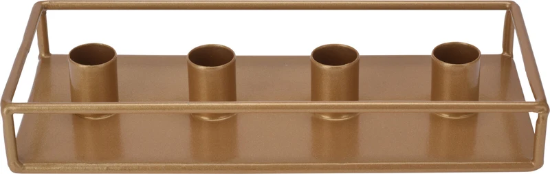 KANDELAAR PLATEAU METAAL 24X10CM GOUD