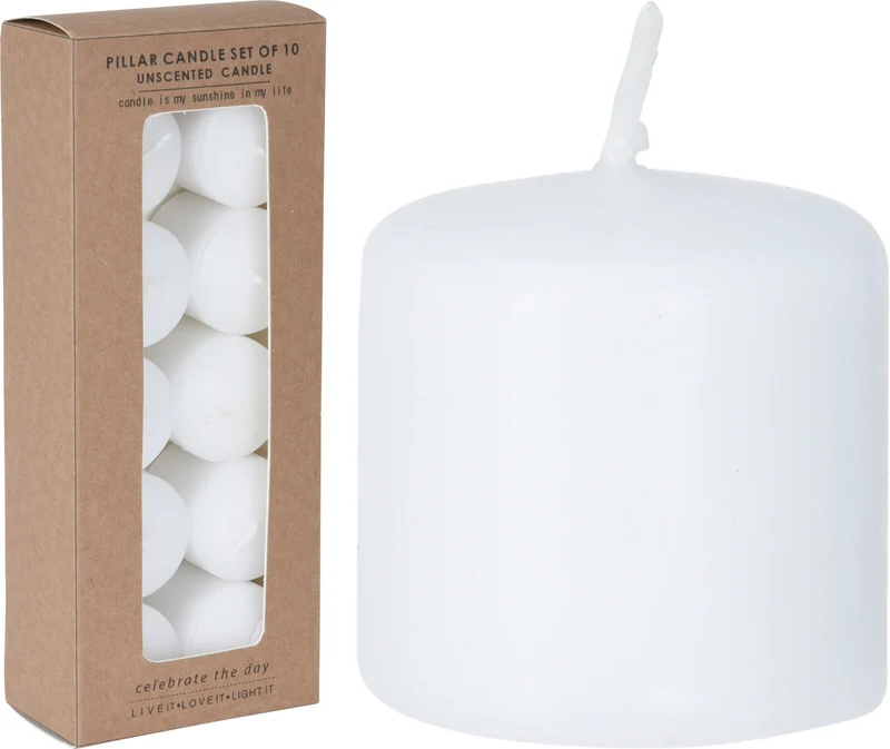 KAARSEN 3CM 10 STUKS WIT