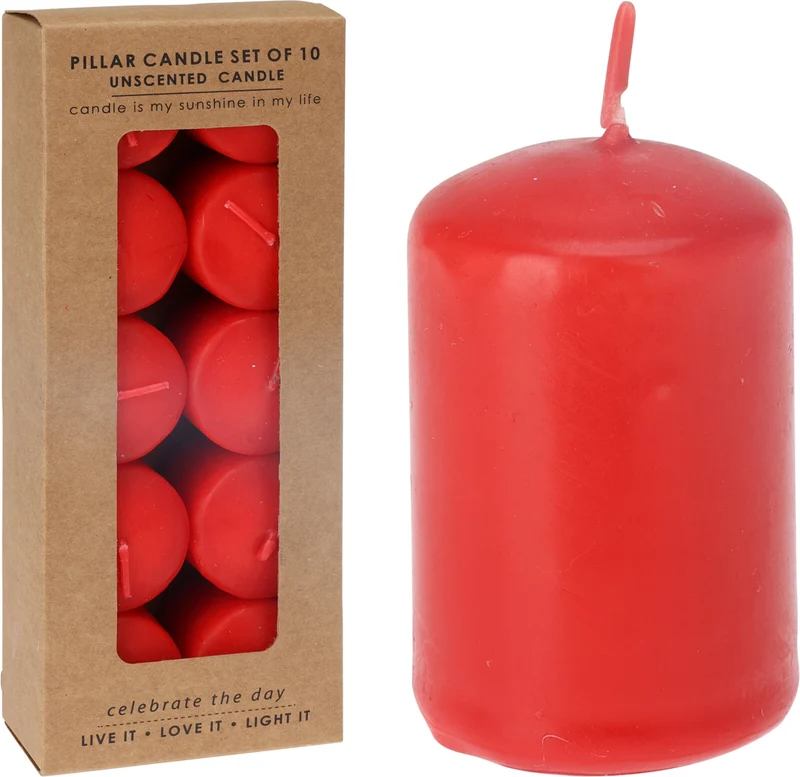 KAARSEN 3CM 10 STUKS ROOD
