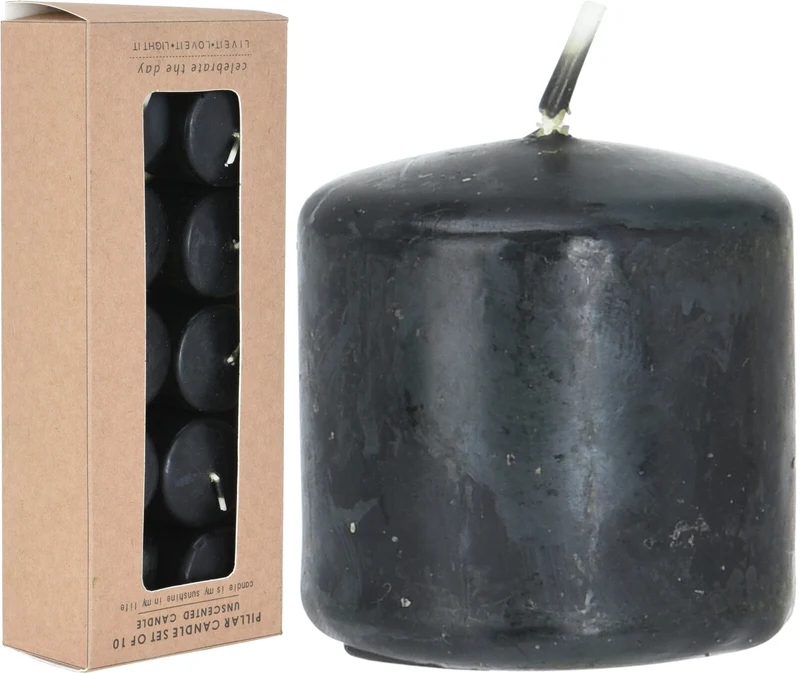 KAARSEN 3CM 10 STUKS ZWART