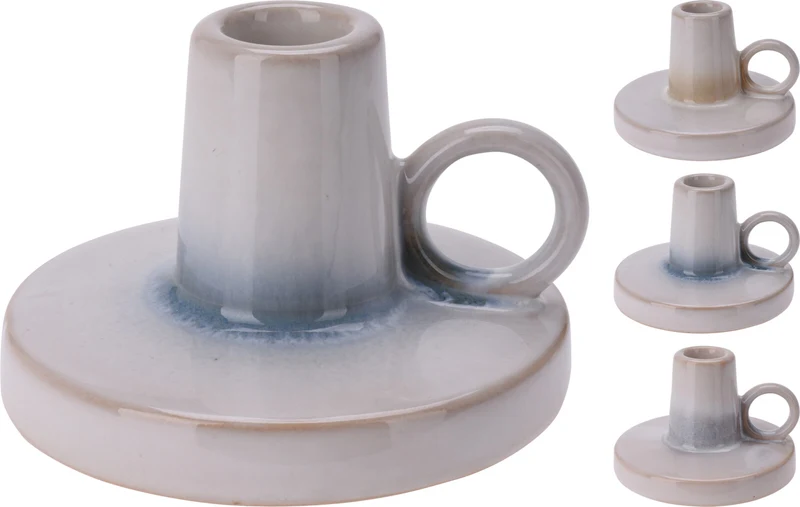 KANDELAAR KERAMIEK MET OOR D11 H8CM 3 ASSORTIE