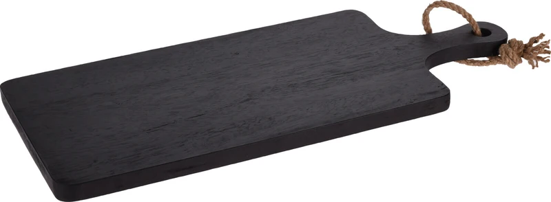 SNIJPLANK RUBBERWOOD ZWART MET HANDVAT 50X15X2CM
