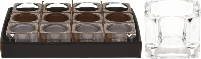 THEELICHTHOUDER GLAS HELDER 3x3x3CM