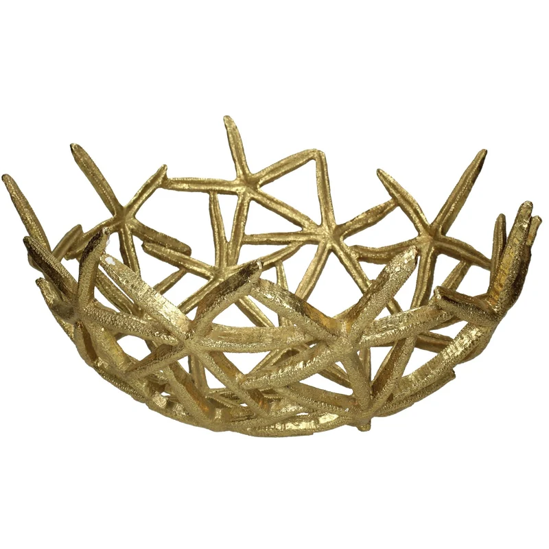 Bowl Seastar Polyresin Gold 36.1x35.2x18.6cm