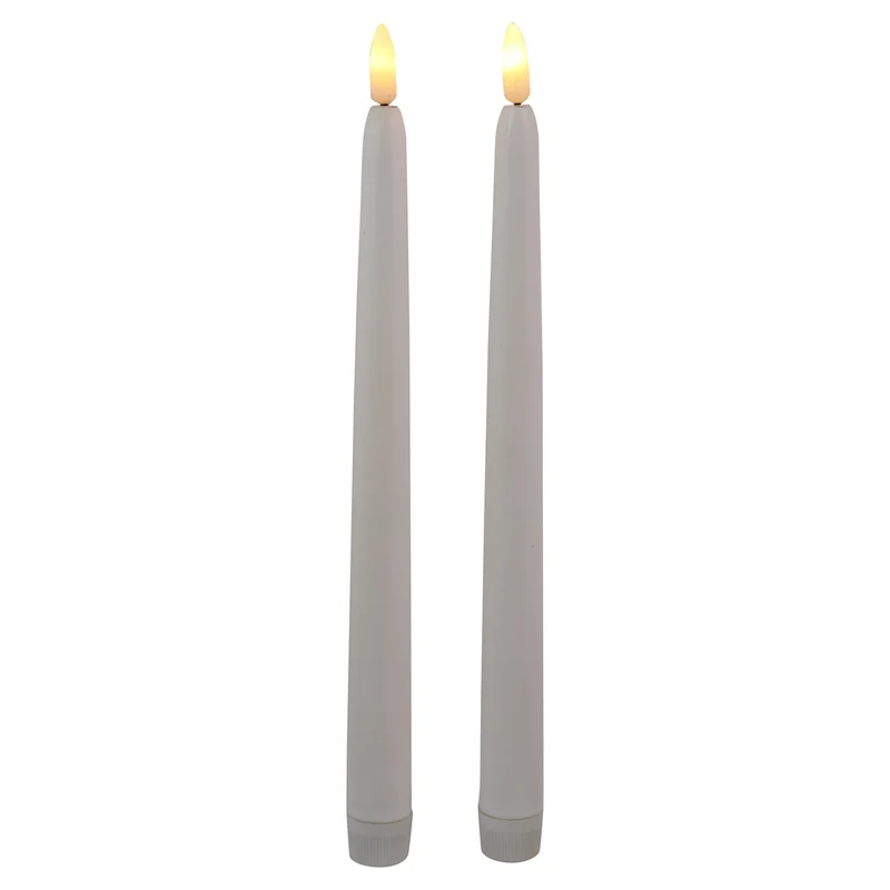 Set van 2 LED dinerkaars 38cm wit met timer (excl. 2xAA)