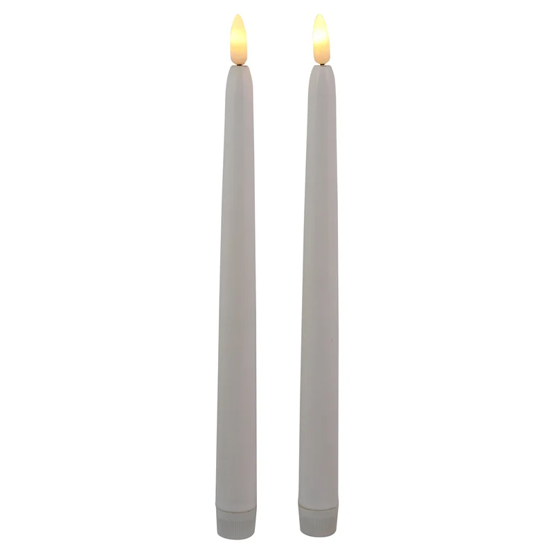 Set van 2 LED dinerkaars 28cm wit met timer (excl. 2xAA)