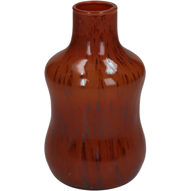 Vase Glass Red 8x8x14cm