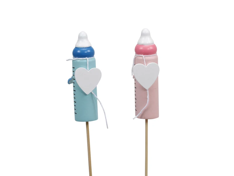 pb. 8 baby-bottle/stick pink/blue 60 mm