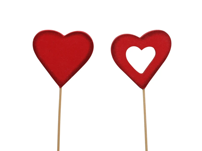 pb. 24 hearts/stick red 50x50 mm