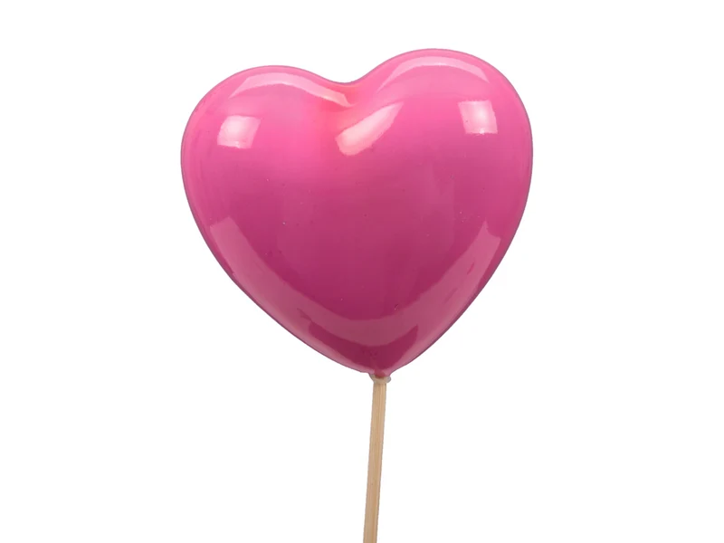 pb. 12 styro hearts lacquer/pick pink 70x70 mm