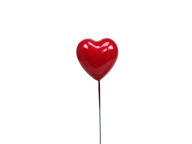 pb. 48 styro hearts lacquer/pick red 30x30 mm