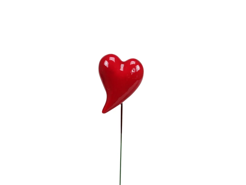 pb. 24 styro hearts lacquer/pick red 55x40 mm
