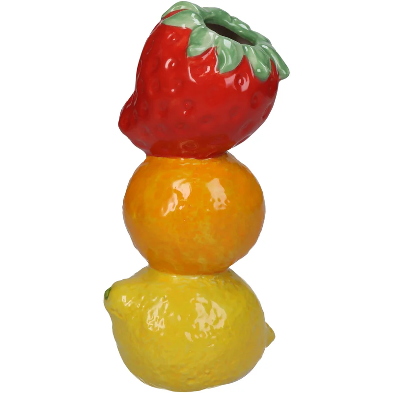 Vase Fruits Fine Earthenware Multi 9.6x8x19.5cm