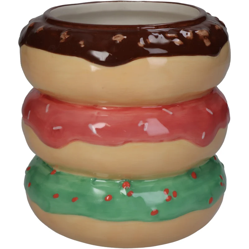 Planter Donut Fine Earthenware Multi 14x14x14.5cm