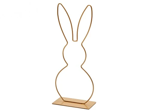 Metal rabbit on base 40cm gold