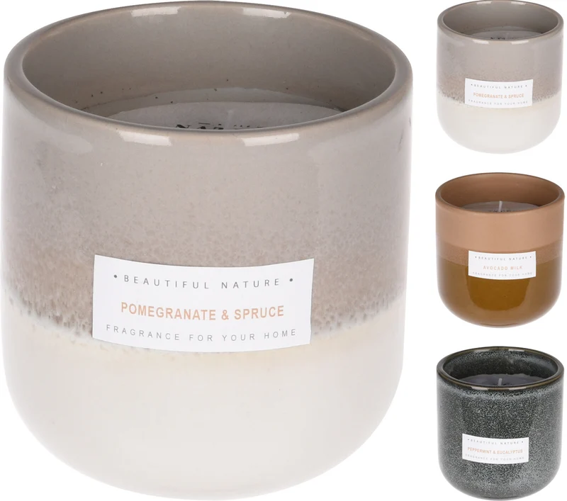 GEURKAARS IN KERAMIEKEN POT D9 H9CM 3 ASSORTIE