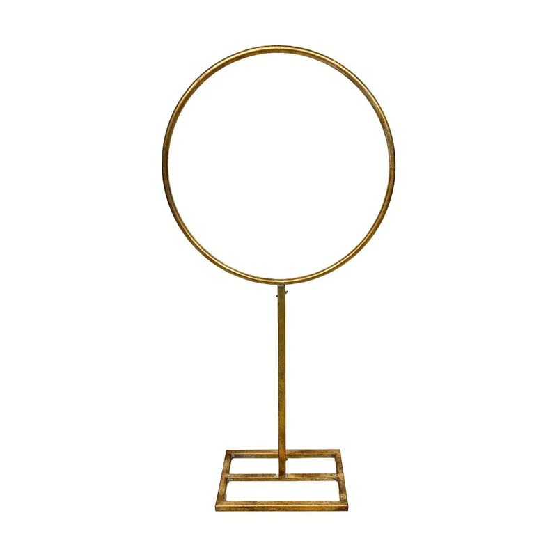 Ring metal on stand 37x15x80cm Gold white-washed
