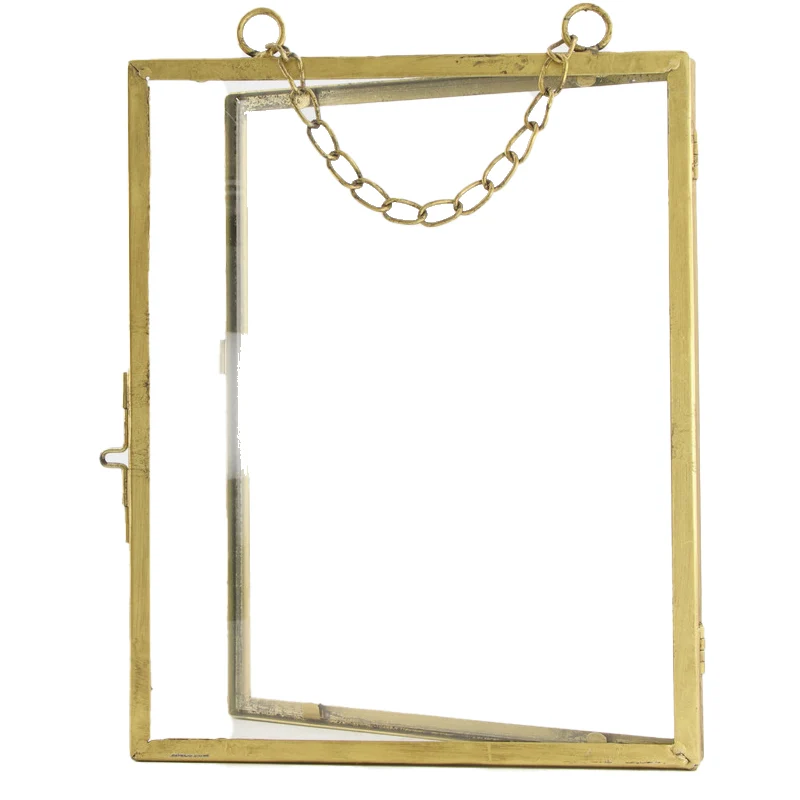 Photo frame dried flowers metal 20.5x27x1.5cm Antique gold
