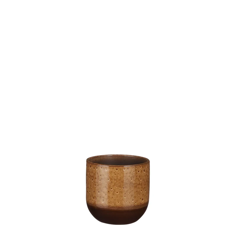 Nora pot rond oker glaze - h13xd14cm